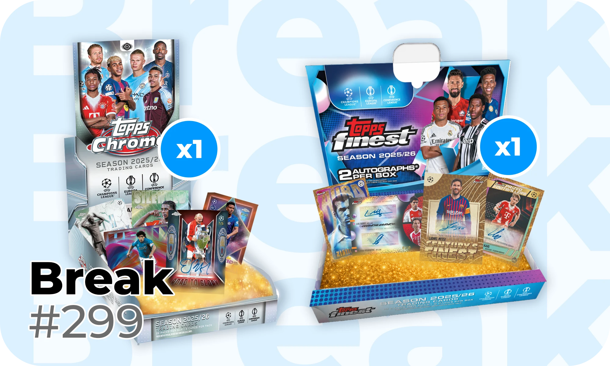 x1] Topps Finest UEFA Club Competitions 25/26 & [x1] Topps Chrome